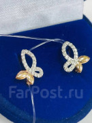  Серьги золото с фианитами 585 пробы   арт С-2668