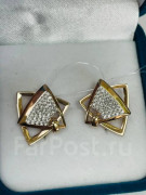  Серьги золото с фианитами 585 пробы   арт С-2670