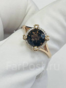  Кольцо золото 585 пробы с раухтопазом и фианитами, арт.  к-3214