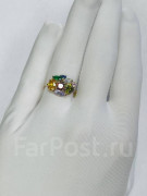  Кольцо золото 585 пробы с миксом камней, арт.  к-3217