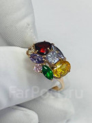  Кольцо золото 585 пробы с миксом камней, арт.  к-3218