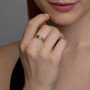  Золотое кольцо с алмазной гранью арт к-3237