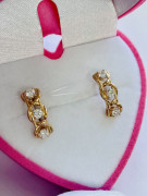  Серьги с фианитом золото 585 пробы  арт С-2578