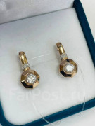  Серьги золото с фианитами 585 пробы   арт С-2666